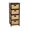 thumbnail image 2 of Seabrook Four-Tier Storage Unit With Espresso Solid Wood and Natural Baskets, 2 of 6