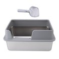 thumbnail image 2 of Cat Litter Box with High Enclosed Side,Stainless Steel Litter Box Stainless Steel Litter Box Enclosed Stainless Steel Large Cat Litter Box XL Litter Box for Multiple Cats, 2 of 7