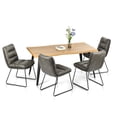 thumbnail image 1 of Homy Casa 63 inch Industrial Dining Set for 4, Faux Wood Table and 4 Faux Leather Chairs, 1 of 12