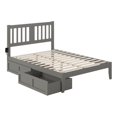 thumbnail image 2 of AFI Tahoe Lit en Bois Massif avec Rangement Complet et Chargeur Turbo USB, Gris, 2 of 8