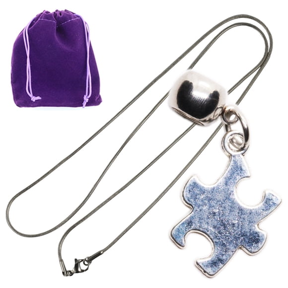 Dave the Bunny Puzzle Piece Charm Pendant, Autism Awareness Jigsaw Puzzle Symbol with Stainless Steel Connector, Versatile Autism Gift for Necklace, Bracelet, Keychain or Bag