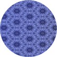 thumbnail image 1 of Ahgly Company Machine Washable Indoor Round Transitional Sky Blue Area Rugs, 5' Round, 1 of 7