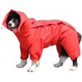 thumbnail image 1 of Dog Raincoat with Detachable Hoodie, Adjustable Outdoor Drawstring Dog Coat, Waterproof Dog Jacket, Rain Jacket with Hood and Collar Hole, 10 Sizes, 26, 1 of 7