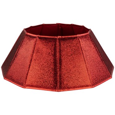 Northlight Collier Hexagonal de Sapin de Noël en Tissu Rouge Pailleté 26 Pouces