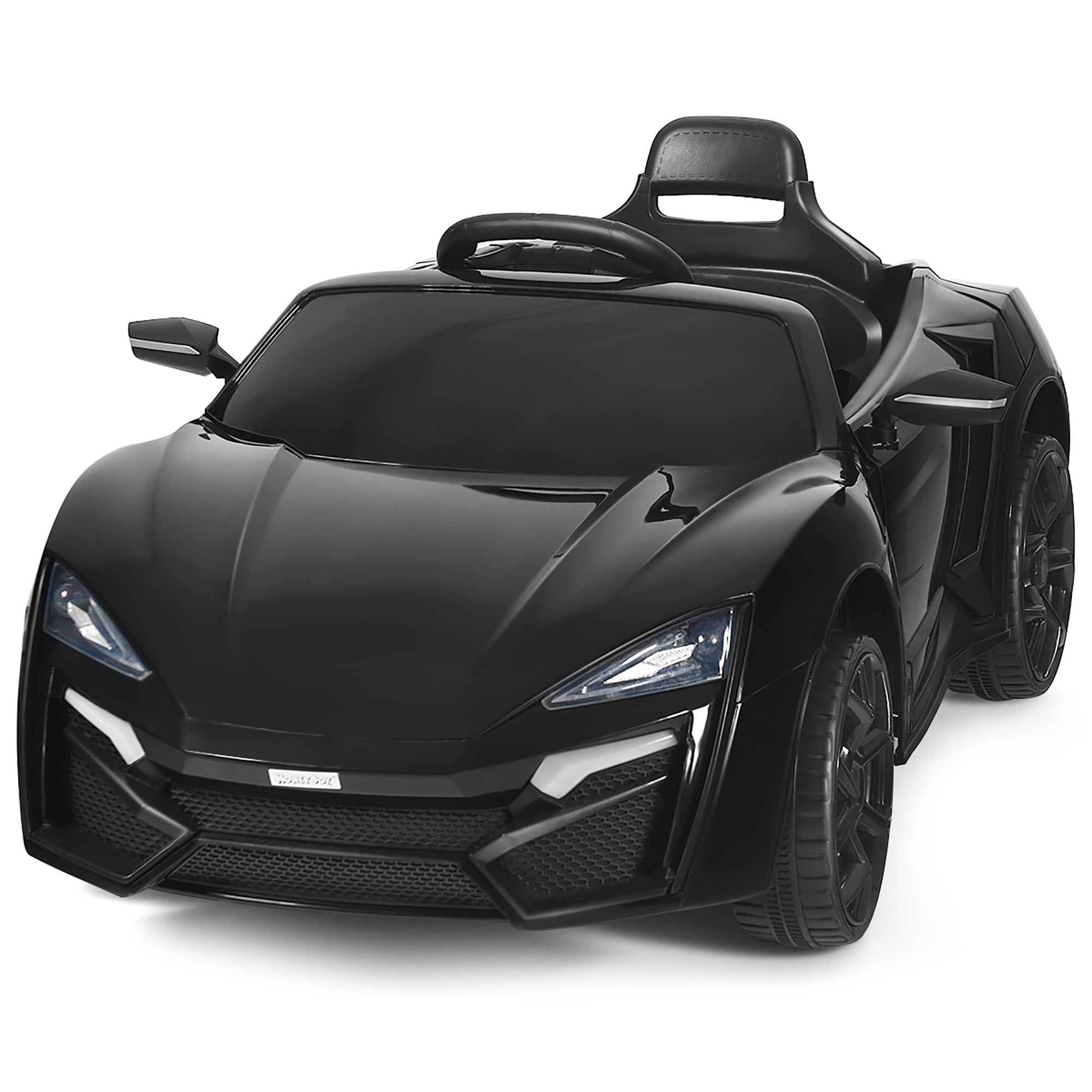 Costway 12V Kids Ride On Car 2.4G RC Electric Vehicle w/ Lights MP3 Openable Doors Black