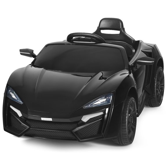 Costway Voiture Électrique 12 V pour Enfants, Véhicule à Chevaucher avec Télécommande 2,4 G, Lumières, MP3, Portes Ouvrables, Noir