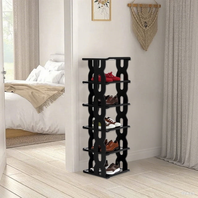 RKSTN shoe rack 6 Tier Shoe Rack Organizer Stackable Storage Organizer For Bedroom Entry Rack Shoe Slots Shelf Easy Tower Rack