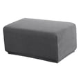 thumbnail image 2 of Stretch Ottoman Cover Ottoman Slipcovers Rectangle Foot Stool Covers Ottoman Foot Rest Cover Jacquard Fabric with Elastic Bottom, 2 of 8