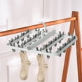 thumbnail image 1 of Yhmxh Bathroom Organizer Bathroom Storage Hanging Clothes Rack Clothes Rack Laundry Clothes Rack Clothes Rack Clothes Rack with Foldable Hanging Points 24 Clip Household Socks Underwear Underwear, 1 of 7