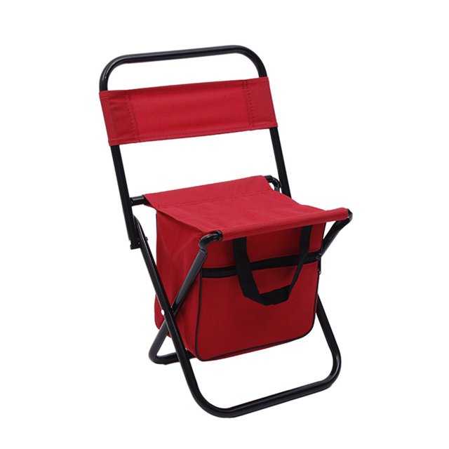 CHUANK Chaise Pliante de Camping Liquidation Chaise de Pêche avec Sac de Rangement Chaise Pliante d'Extérieur Tabouret de Pêche Compact Tabouret de Camping Portable Chaise de Sac à Dos avec Tissu Oxford Rouge