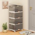 thumbnail image 2 of Costway Bacs de Rangement Empilables à 4 Cubes avec Roues Amovibles 18 Gal Grand Organisateur, 2 of 10