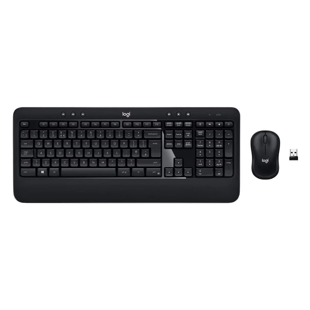 Logitech Combo Sans Fil Complet 2 - Graphite avec un Clavier Sans Fil Pleine Grandeur Doté de Touches Silencieuses à Profil Bas, d'Un Repose-Paume Intégré et de Pattes d'Inclinaison Réglables, Assorti à une Souris Sans Fil Compacte Ambidextre et à un Récepteur USB Offrant une Connexion Sans Fil Fiable jusqu'à 10 Mètres pour un Ordinateur Précis et Confortable.