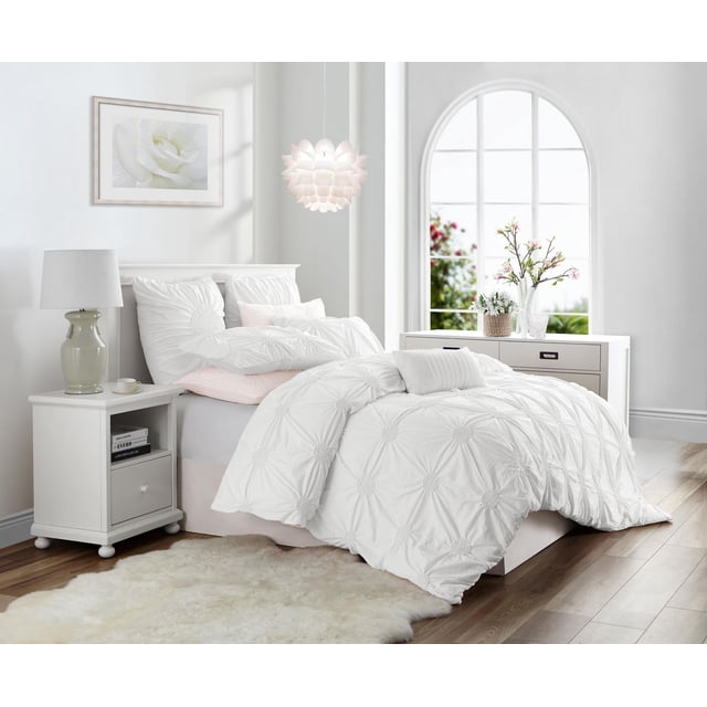 Luxury Floral Ruched High Quality Duvet Cover Set