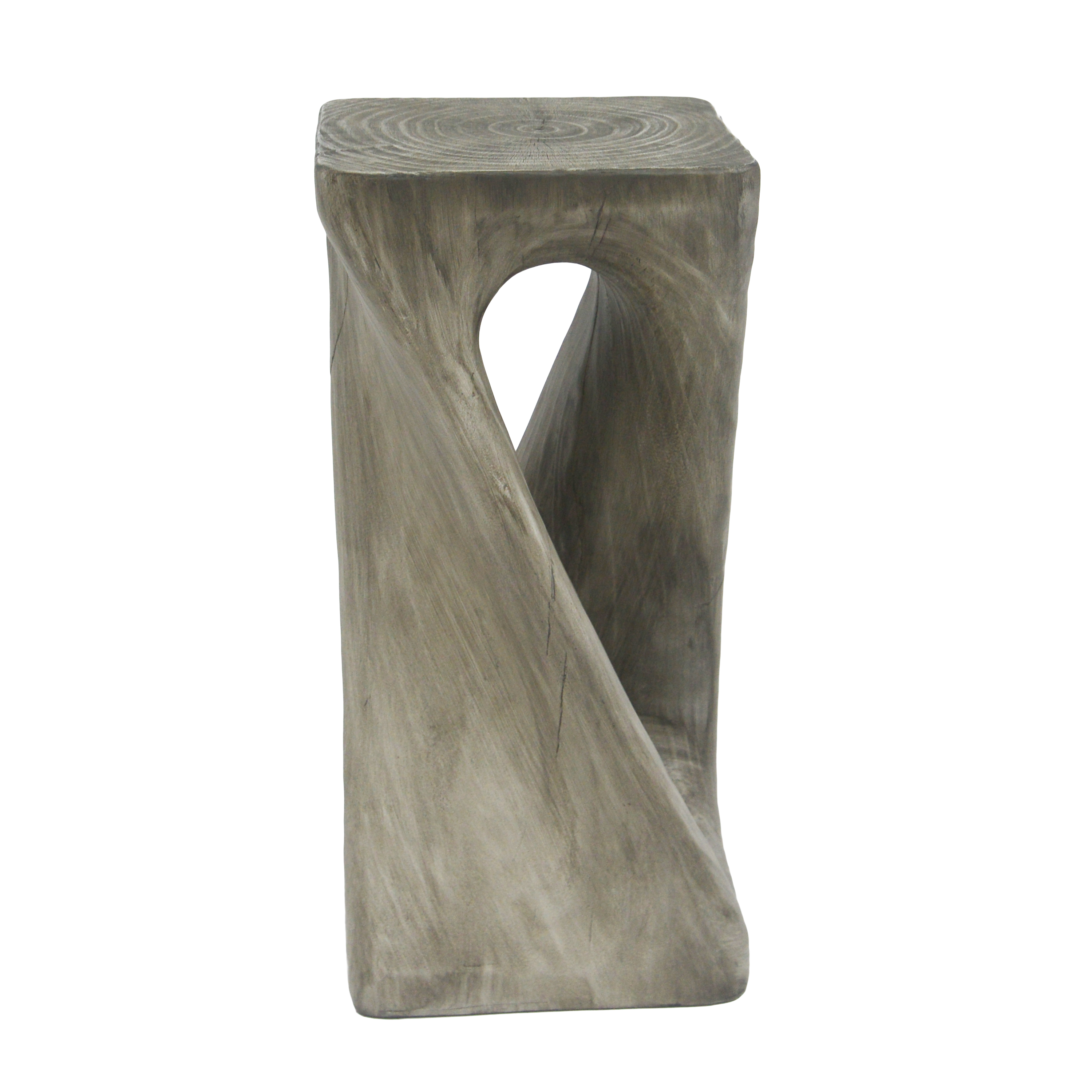 Table d'appoint Noble House grise MGO, texture bois, 68 cm de hauteur, grise