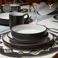 thumbnail image 2 of Refurbished Yellowstone Beth Collection 12-Piece Ceramic Dinnerware Set, Black - Microwave Safe, 2 of 3