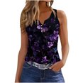 thumbnail image 2 of lSLJS Women's Summer Printed Round Sports Tops for Outer Wear Bottoming Slim Tops, Womens Tank Tops, 2 of 5