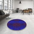 thumbnail image 4 of Ahgly Tapis d'Intérieur Lavable en Machine Carré Transitionnel Bleu Minuit, 6 Pieds Carré, 4 of 7