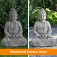 thumbnail image 3 of Sunjoy Buddha Statue 20 in. Gray Decorative Buddha Garden Décor Statue, 3 of 6
