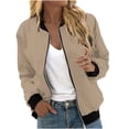 thumbnail image 1 of CEHVOM Manteau à Fermeture à Glissière à Poches Imprimé Décontracté pour Femmes en Liquidation, 1 of 5