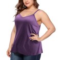 thumbnail image 2 of ohmzyzo Womens Plus Size Tank Tops V Neck Sleeveless Cami Adjustable Spaghetti Strap Camisole Summer Basic Tank Shirts, 2 of 6