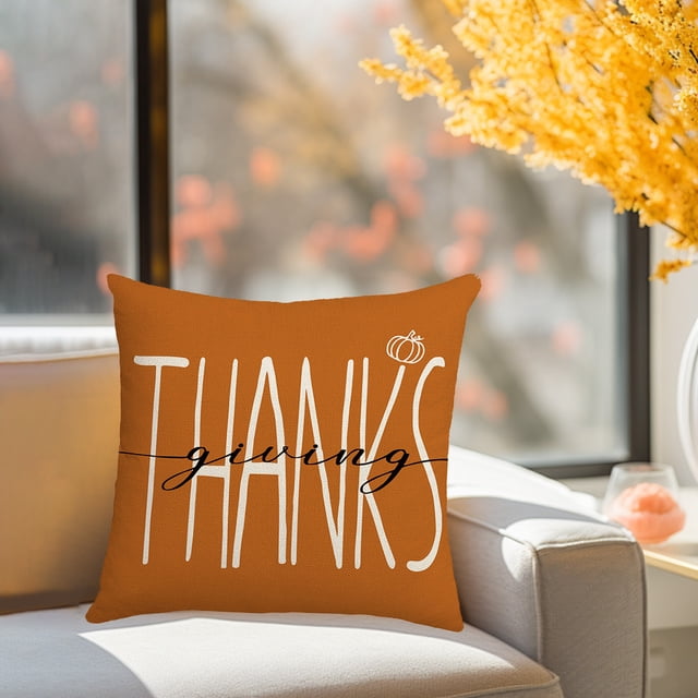 RXIRUCGD 3 Styles Of Thanksgiving Pillows Covers 18x18 Inch Thanksgiving Linen Pillowcase For Sofa And Home Decor