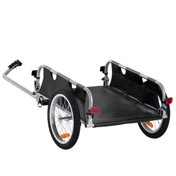 KFFKFF Bike Cargo Trailer, 100 lbs Load Capacity, Heavy-Duty Bicycle Wagon Cart, Foldable Compact Storage & Quick Release with Universal Hitch, 16" Wheels