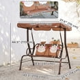 thumbnail image 3 of Outsunny 2-Seat Kids Swing Chair Outdoor with Adjustable Canopy, Coffee, 3 of 10
