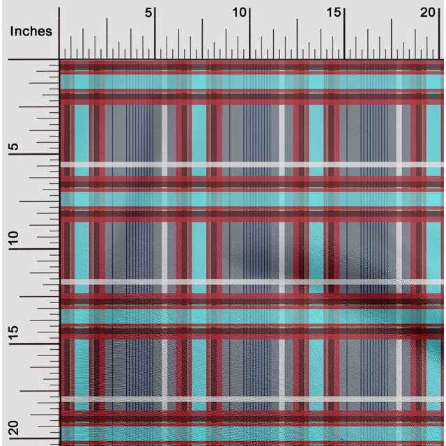 oneOone Viscose Jersey Fabric Madras Check Print Fabric BTY 60 Inch Wide