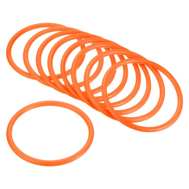 Unique Bargains 8.5cm Plastic Carnival Ringtoss Rings Hoop Party Favor Game, Orange 24 Pack