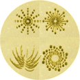 thumbnail image 1 of Ahgly Company Tapis d'Intérieur Lavable en Machine Carré Transitionnel Jaune Soleil, 3 Pieds Carré, 1 of 7