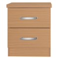 thumbnail image 2 of Pemberly Row Contemporary Faux Wood 2 Drawer Nightstand in Beech, 2 of 7