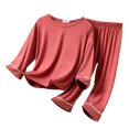 thumbnail image 1 of MIASHUI Ensemble de Pyjama T-Shirt à Manches Courtes et Pantalon pour Garçons, Décontracté, Rouge, 10-12 Ans, 1 of 7
