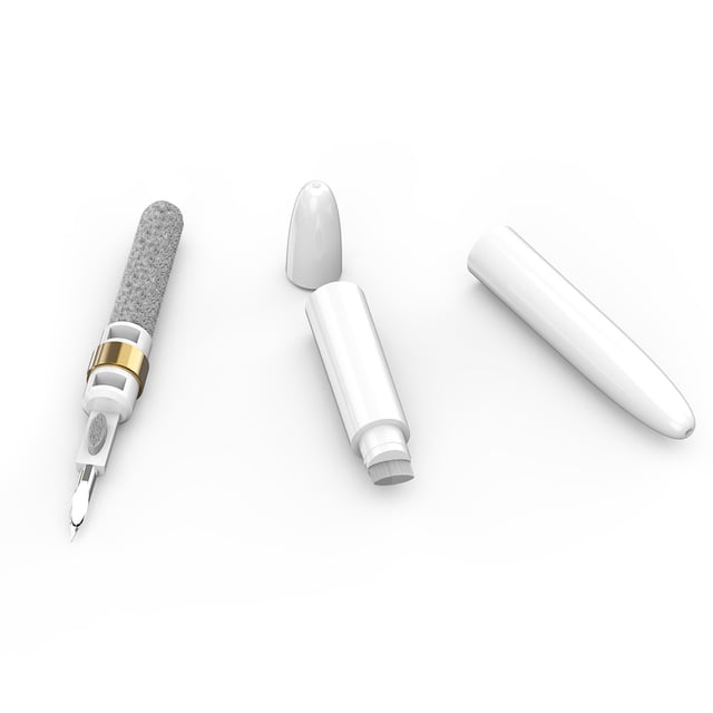 Maytalsory Wireless Earphone Double Head Cleaning Pen Bluetooth-compatible Headphone Keyboard Mouse Mobile Phone Brush Headset Tool Gold 1Set