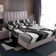 thumbnail image 1 of Erosebridal Grey Stripes Full Sheet Sets, Chic Butterfly Bedding Full Size, 4pcs, 1 of 7
