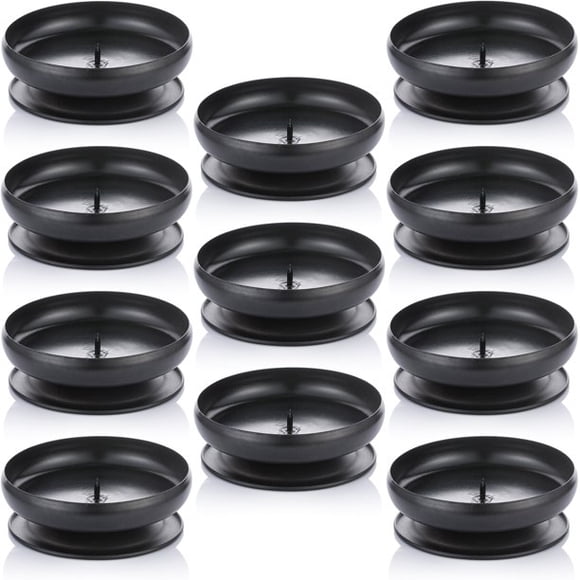 Nuptio Pillar Candle Holder Iron Candle Plate Set of 10