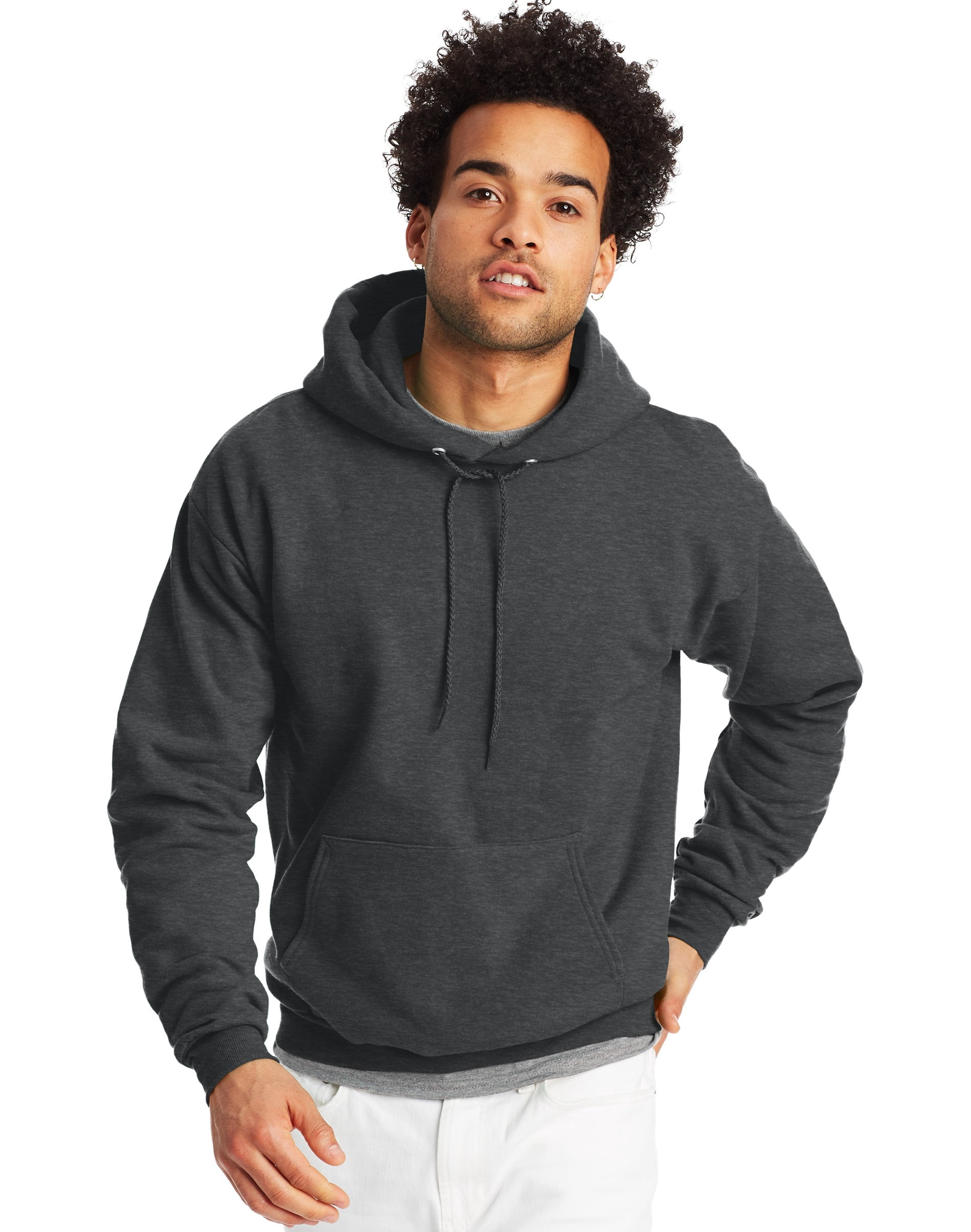 Hanes Mens EcoSmart Fleece Hoodie, 5XL, Charcoal Heather