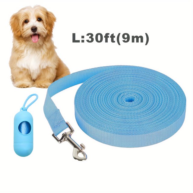 CNKOO 2 Pieces Of Dog Leash Portable Dog Poo Bag 15ft/20ft/30ft Outdoor Dog Leash Outdoor Dog Training Leash Tracking Leash Extended Dog Training Leash Dog Free Play