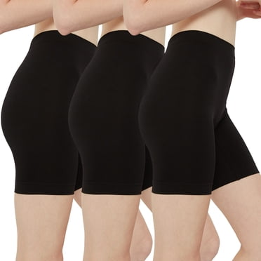INNERSY Shortys Gainants pour Femmes Taille Haute sous les Robes Shorts d'Été Lot de 3 (Grand,Noir)