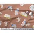 thumbnail image 2 of Soimoi Tissu Satin Soie Cycle,Rabbit & Bear Tissu Imprimé pour Enfants au Mètre 42 Pouces de Large, 2 of 2