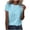 Light Blue, variant on Ichuanyi T Shirts for Women Striped Crewneck Casual Basic Summer Tops Short Sleeve Color Block Loose Tee Shirts