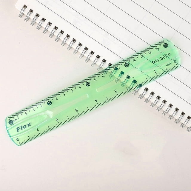 SLYNSHome Transparent Ruler Color Plastic Rulers 8 inch Ruler with Centimeters,Millimeter and Inches Office Supplies - Green