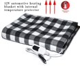 thumbnail image 2 of Electric Car Blanket 12 Volt Heated Grid Pattern with Auto-Off Timer Heat Resistance Carpet Safety Heating Rug for Cold Weather Black, 2 of 7