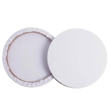 SHISUYAN Cadre de Peinture en Bois 30 cm Coton Rond Épais Toile Tendue Cadre pour Dessin Peinture Bricolage (Blanc)