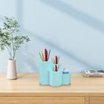 thumbnail image 1 of Multifunctional Organizer Desk Caddy with Compartments, Durable Plastic Office Accessory Tray for Pens Brushes, Portable Countertop Storage for Home Office Bathroom School Art Supplies, Blue, 1 of 7