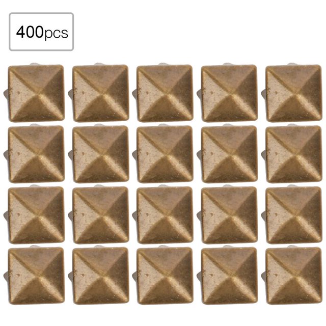 Herwey Square Rivet, 400 Sets 4MM-7MM DIY Leathercraft Spike Rivets Square Spike Studs Bags Shoes Belt Accessories, Square Spike Rivets