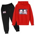 thumbnail image 1 of RXIRUCGD Mode Ensemble à Capuche Manches Longues Imprimé Décontracté pour Filles et Garçons (Rouge, Taille:9 Ans), 1 of 2