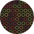 thumbnail image 1 of Ahgly Tapis Rond Lavable en Machine Intérieur Transitionnel Marron Chocolat, 5 Pieds Rond, 1 of 7