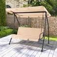 thumbnail image 3 of Gymax Chaise Balançoire d'Extérieur à Glissière Hamac de Patio Convertible en Lit Plat avec Auvent Réglable, 3 of 10