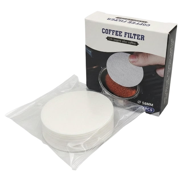 XIANXIAN 100 Count Espresso Coffee Filters, 58 mm Unbleached Round Coffee Paper Filter for Espresso Machine, Disposable Coffee Filter Compatible with Espresso Coffee Maker
