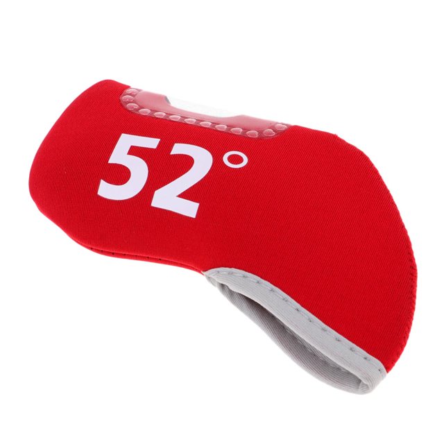 jinwen Couvre-Tête de Putter en Fer pour Club de Golf, Protège-Couvre-Tête, 52 Degrés, Rouge
